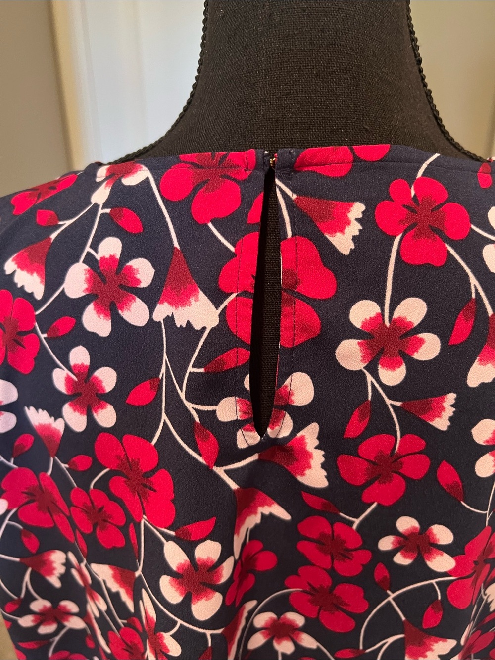 Draper James Navy Floral Short-Sleeve Blouse with Pink & White Flowers - Picture 6 of 9